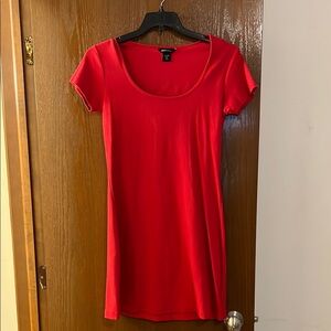 Moda International Red Fitted Cap Sleeve Dress